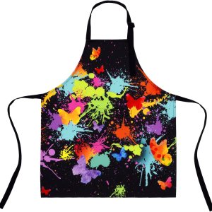 ASPMIZ Delantal de artista para niños pequeños, delantal de cocina impermeable con bolsillos, delantal colorido con tirantes ajustables, delantal ASPMIZ Delantal de artista para niños pequeños, delantal de cocina impermeable con bolsillos, delantal colorido con tirantes ajustables, delantal