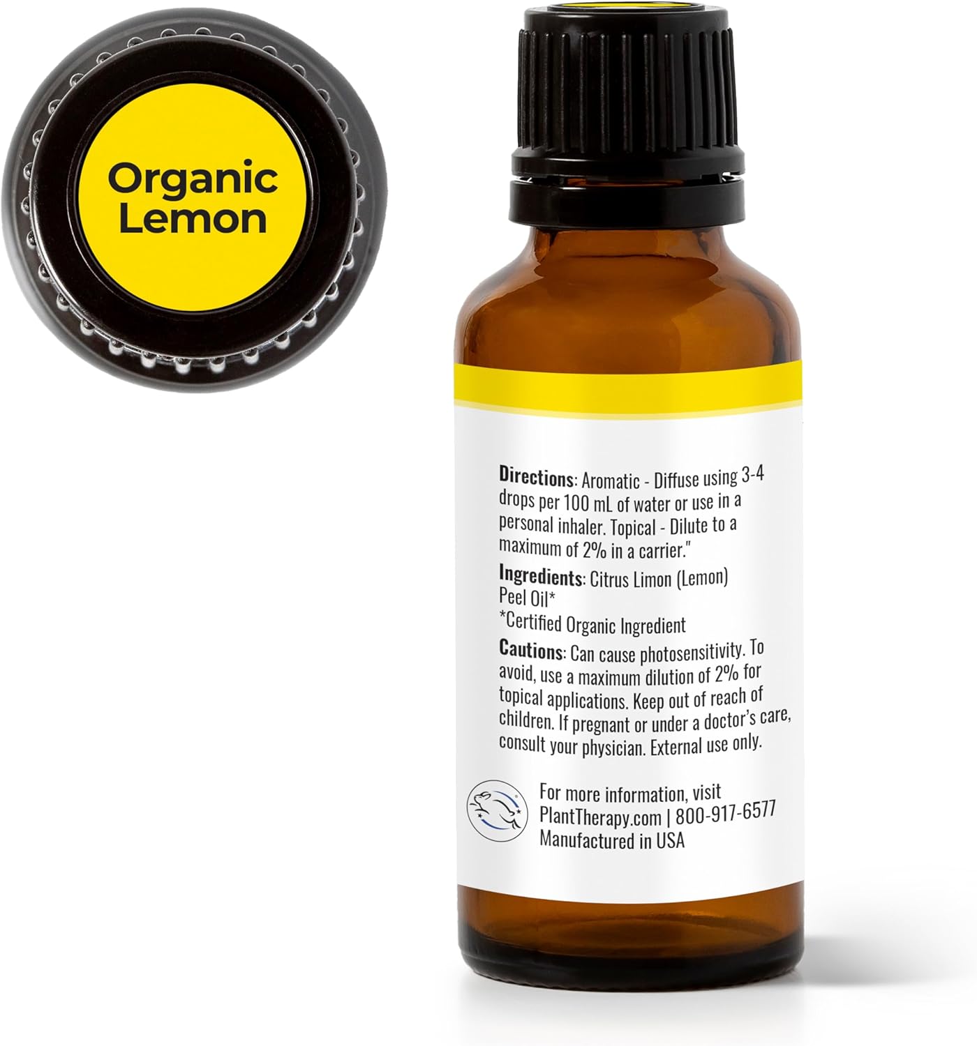 Aceite esencial orgánico de limón, tratamiento con plantas con certificado USDA , Transparente