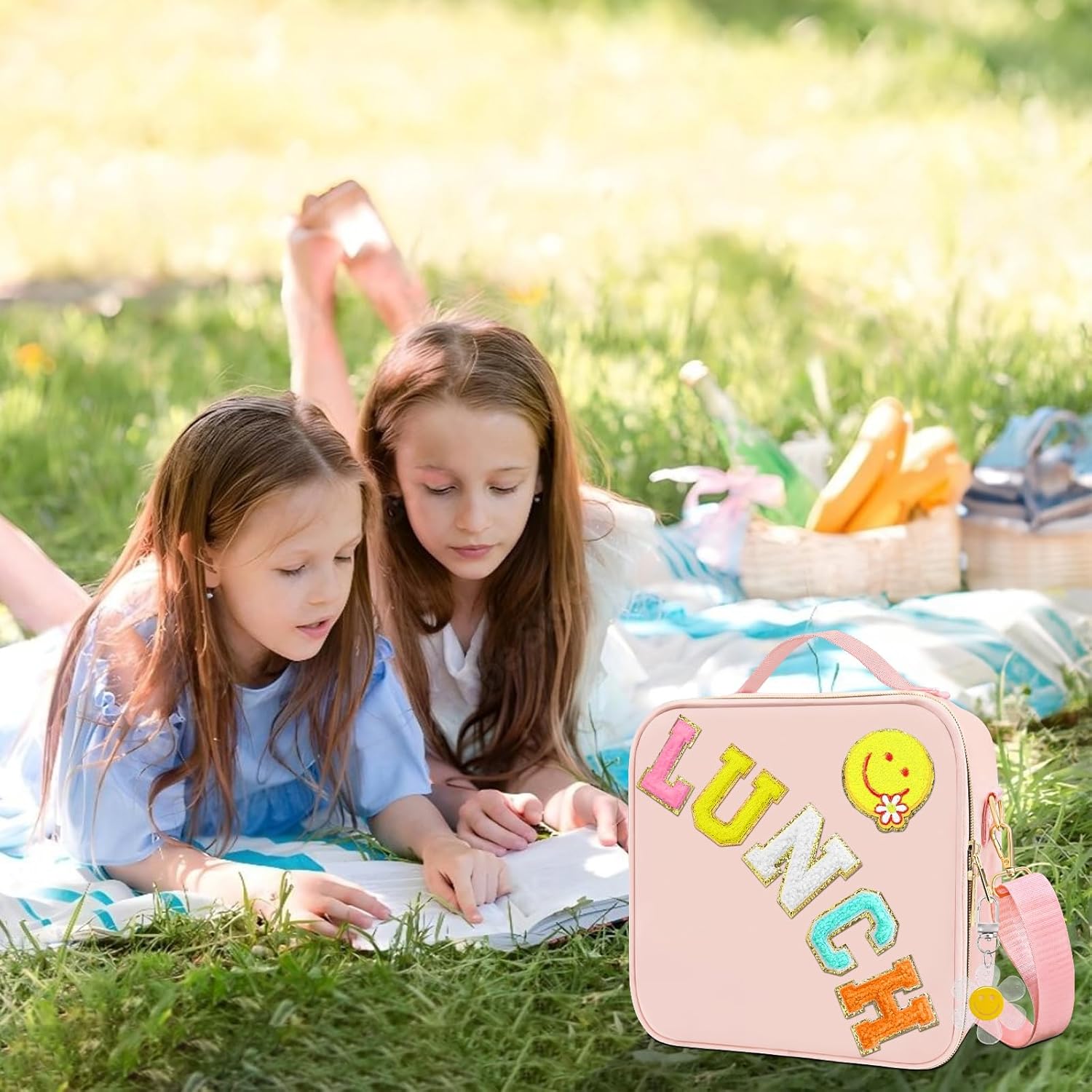 Lonchera aislada para niñas, lonchera preparatoria para niñas adolescentes, bonita bolsa de almuerzo para niñas para niños, bolsa enfriadora grande