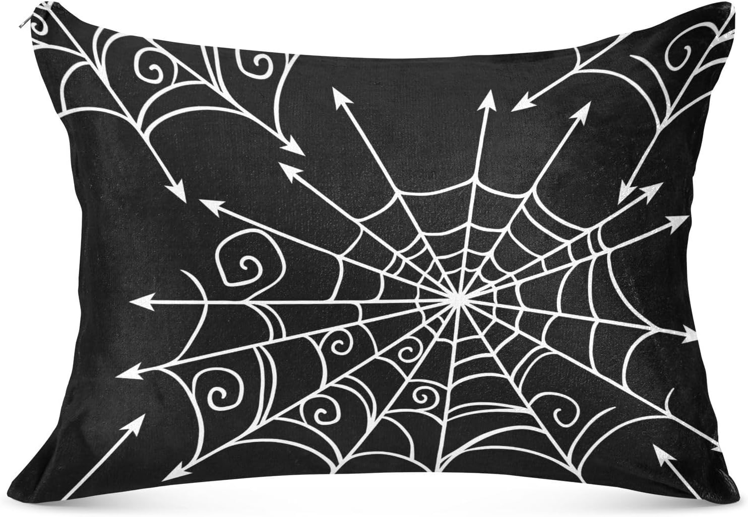 Emelivor Spiderweb – Fundas de almohada de Halloween de terciopelo, fundas de cojín suaves, fundas de almohada cómodas, almohadas decorativas para