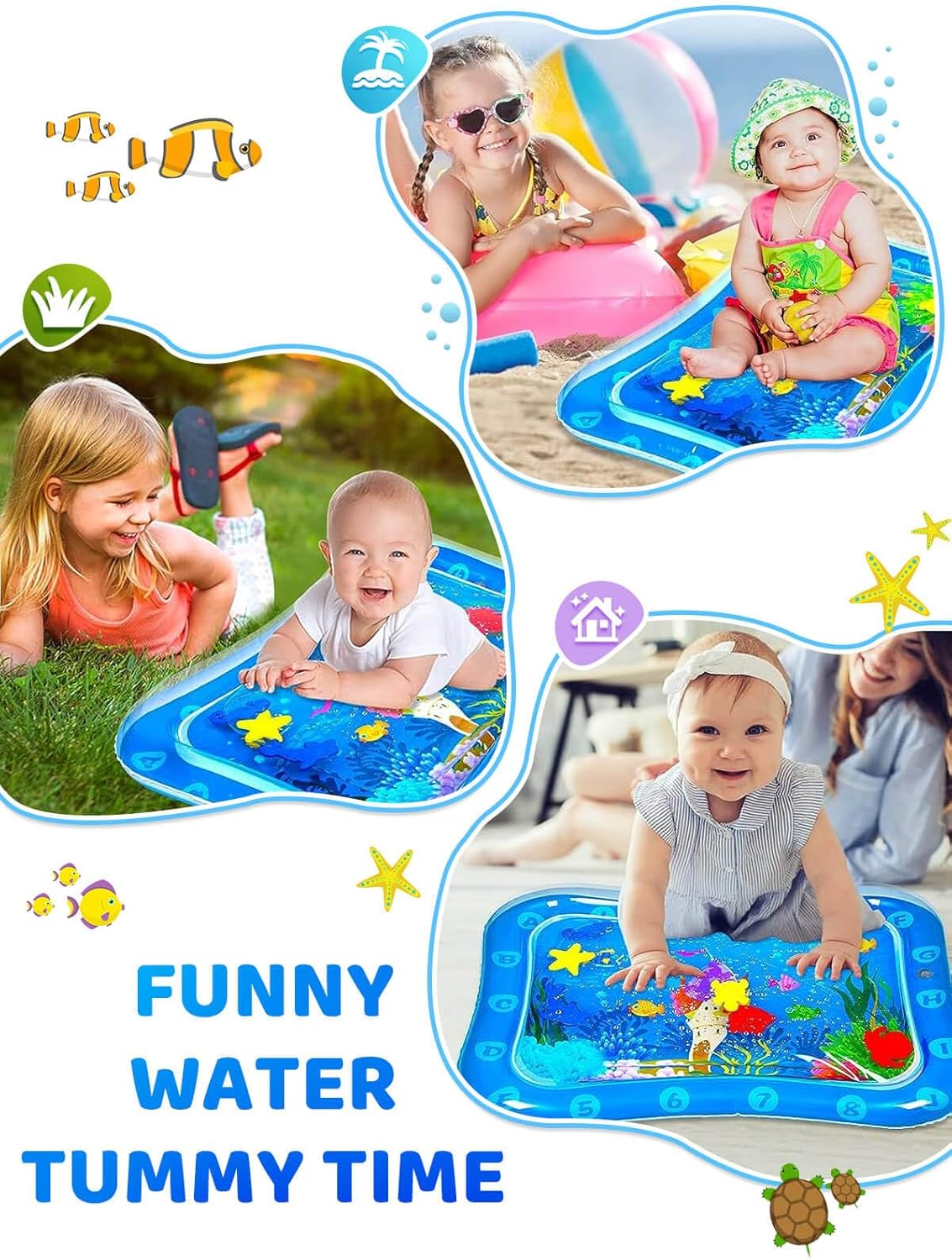 SEPHIX Juguetes para bebés de 0-3-6-12 meses, juguetes para bebés de 3 a 6 meses, tapete de agua boca abajo, artículos esenciales para recién