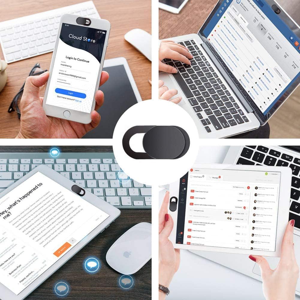 Cubierta de cámara web, 3 fundas ultrafinas para laptop, cámara, teléfono celular, computadora, MacBook y más accesorios