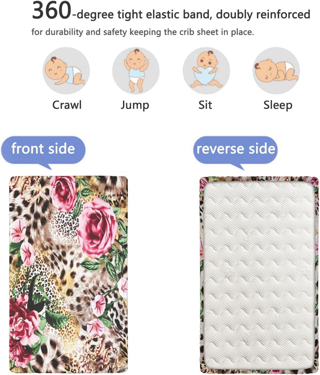 Sábana bajera ajustable para cuna con temática de leopardo, sábana bajera estándar para cuna, suave y elástica, sábana de bebé para niños y niñas,
