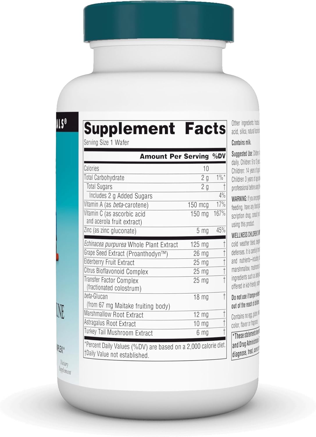 Source Naturals Wellness Children’s Immune Chewable, complejo de defensa de gran sabor, sabor a bayas, 60 obleas