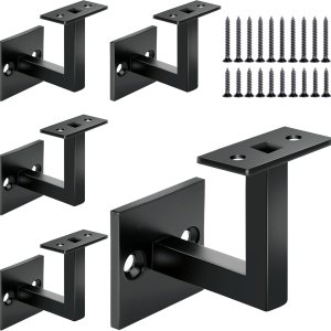 5 soportes de pasamanos de acero inoxidable 304, soportes contemporáneos para barandilla de escalera (negro mate) 5 soportes de pasamanos de acero inoxidable 304, soportes contemporáneos para barandilla de escalera (negro mate)