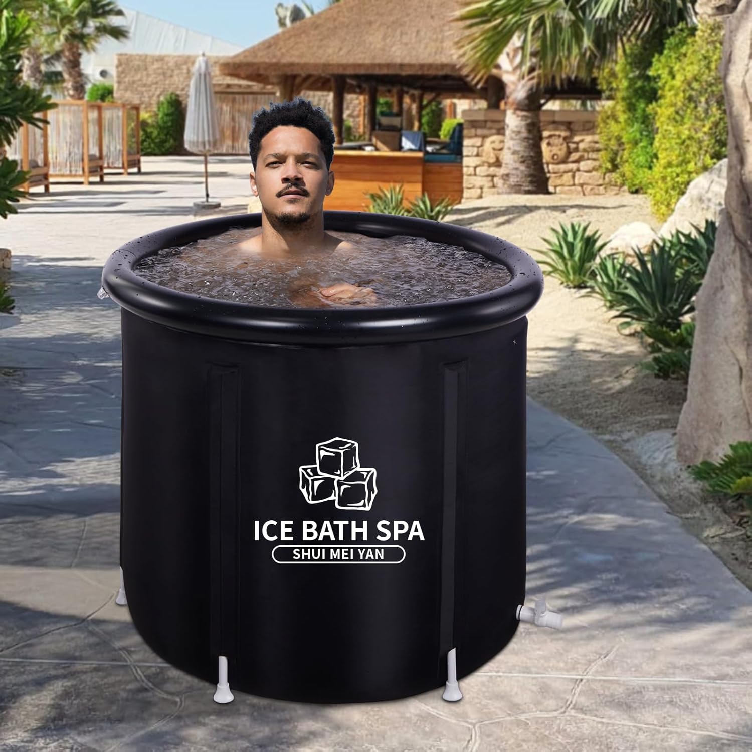 Bañera de hielo grande para atletas, bañera portátil independiente para adultos, bañera de terapia de agua fría para recuperación, bañera de