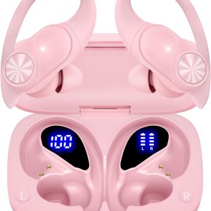 Auriculares Bluetooth inalámbricos 80 horas de reproducción, estuche de carga inalámbrica, pantalla digital, auriculares deportivos con gancho para Auriculares Bluetooth inalámbricos 80 horas de reproducción, estuche de carga inalámbrica, pantalla digital, auriculares deportivos con gancho para