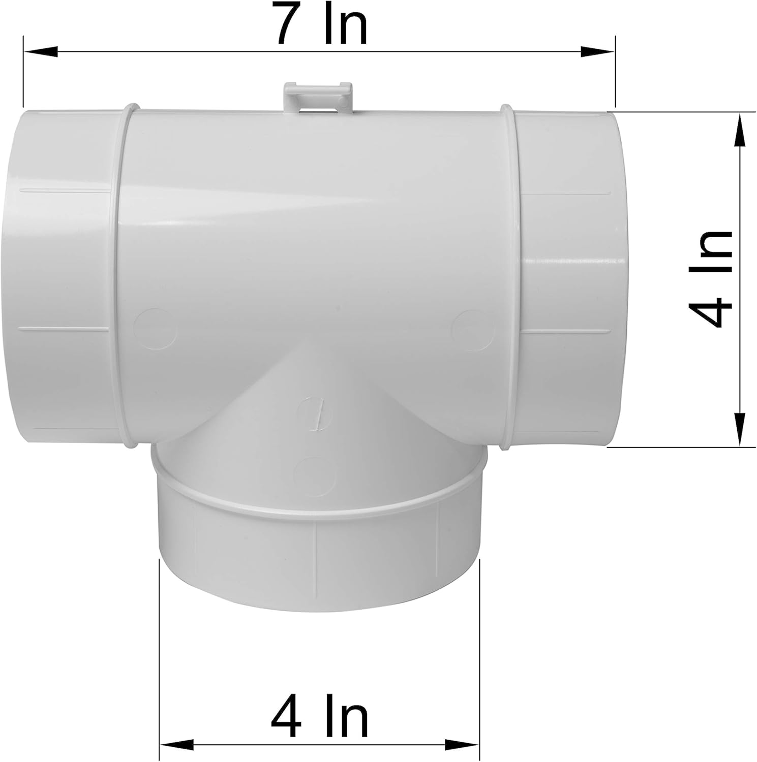 Vent Systems Conector de conducto de 4 pulgadas, adaptador de manguera de 3 víasdivisor para manguera, conector de tubería redonda en forma de T,