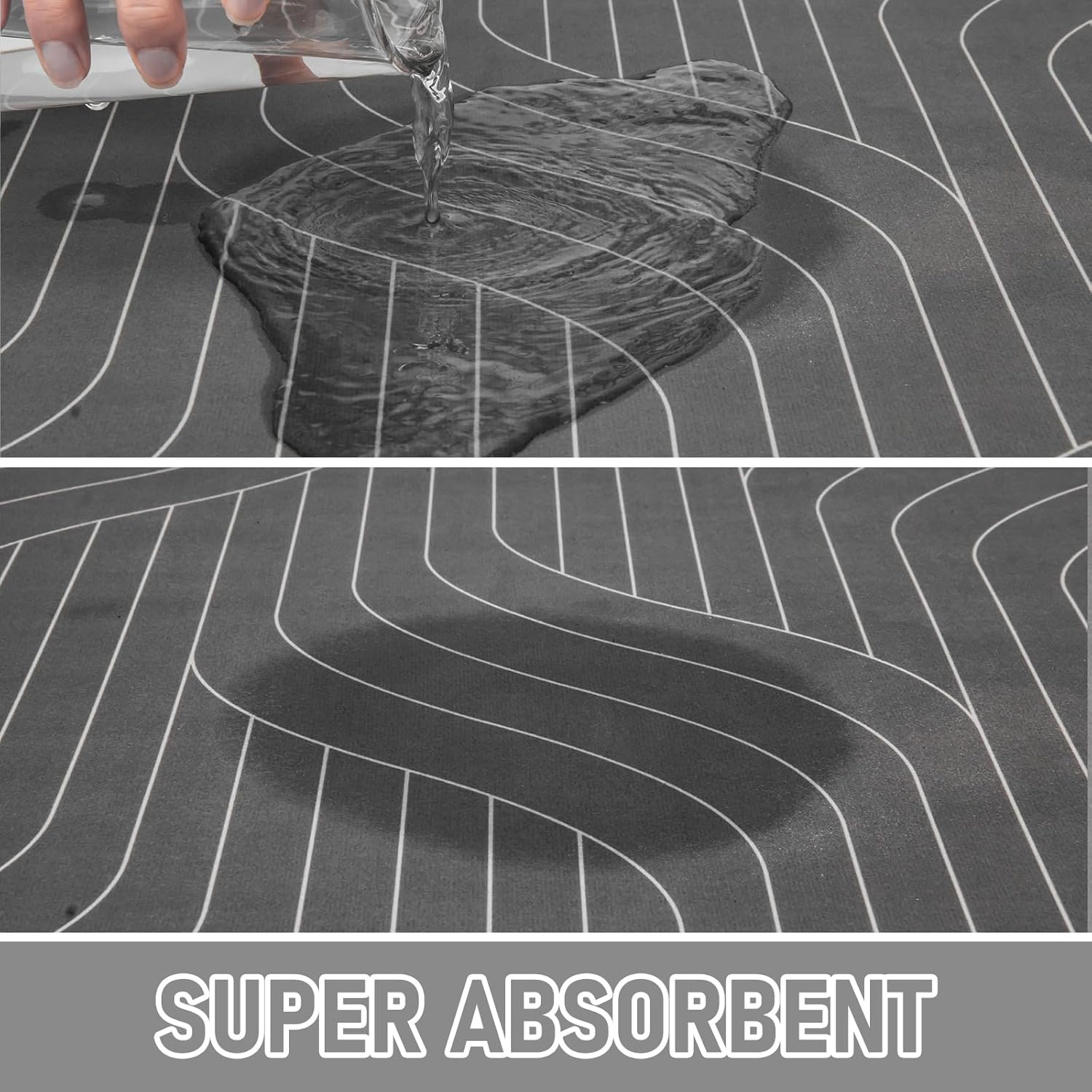 UVTQSSP Alfombra de baño de 24 x 16 pulgadas, antideslizante, súper absorbente, de secado rápido, lavable, sin manchas, alfombra de goma para