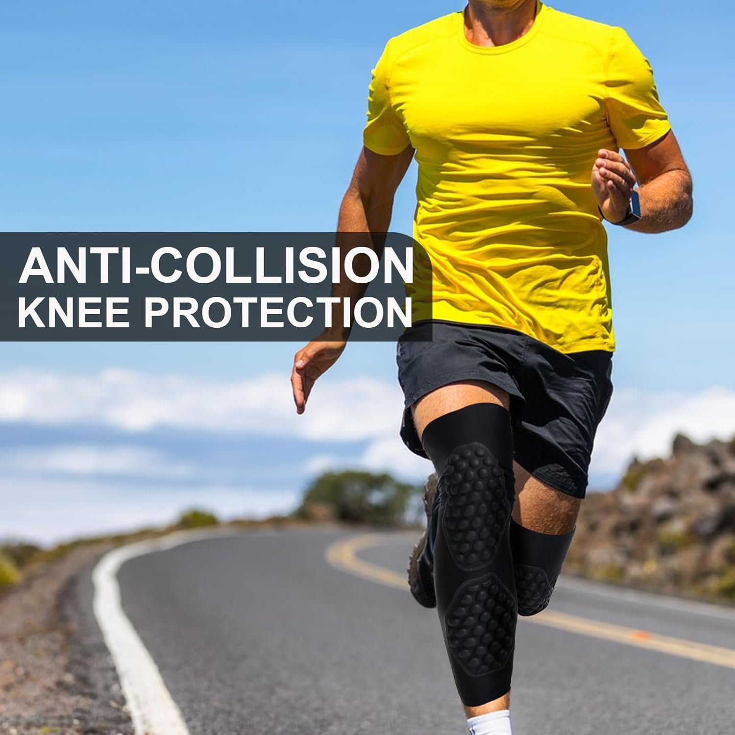 Rodilleras de voleibol para adultos, protección de compresión para piernas para jóvenes y adultos, deportes, fútbol, baloncesto y correr (talla M,