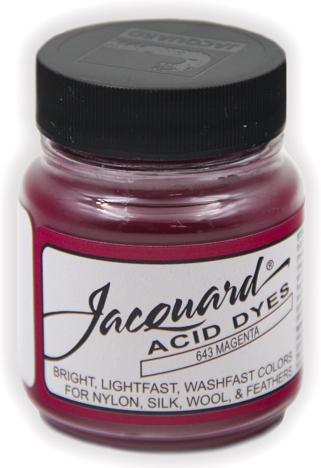 Jacquard Tinte ácido, magenta, peso neto de 12 oz, tinte ácido para lana, seda, plumas y nailon, brillante que no destiñe y altamente concentrado
