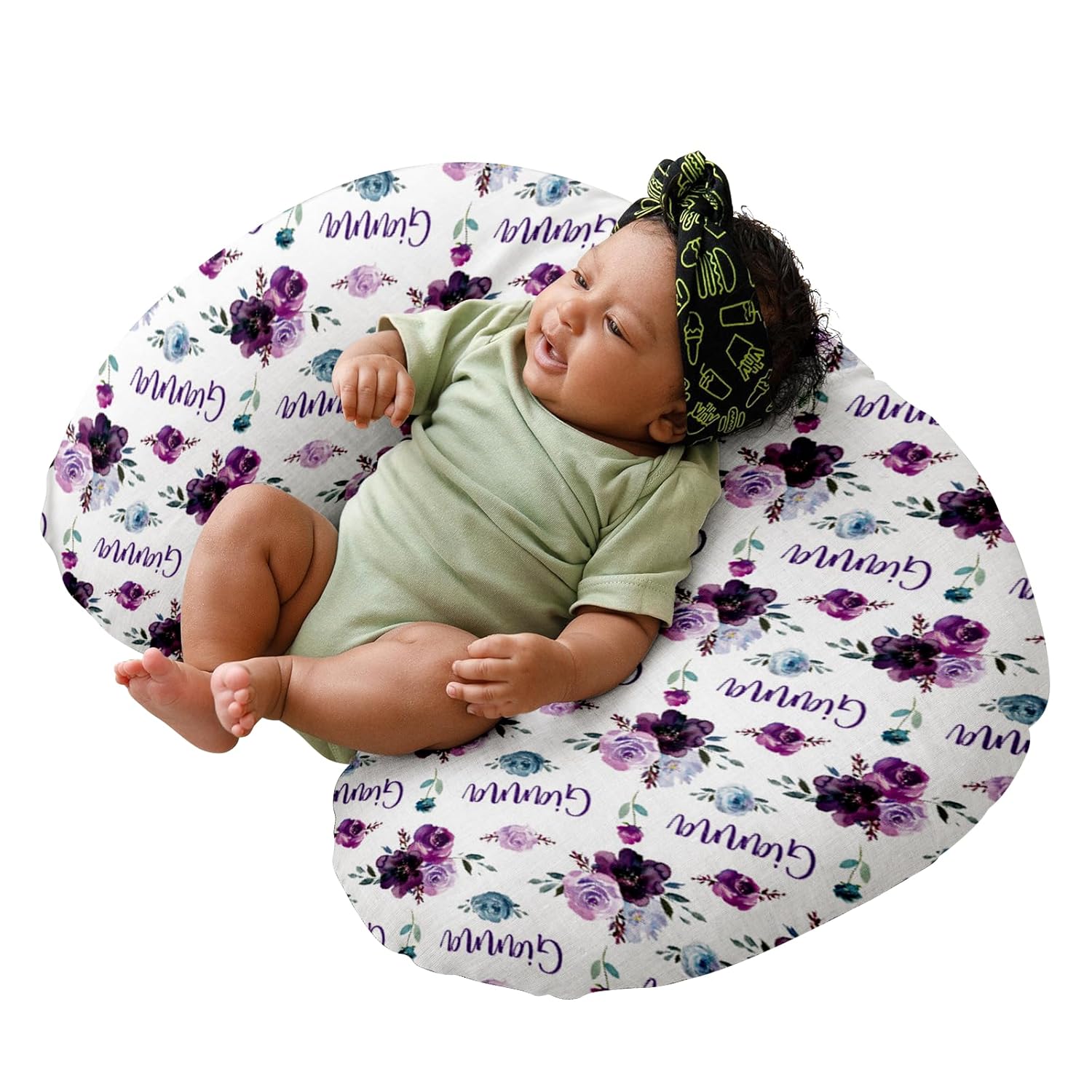 Dyoart Funda de almohada de lactancia para bebé, fundas suaves personalizadas, funda de almohada de lactancia materna con nombre personalizado para