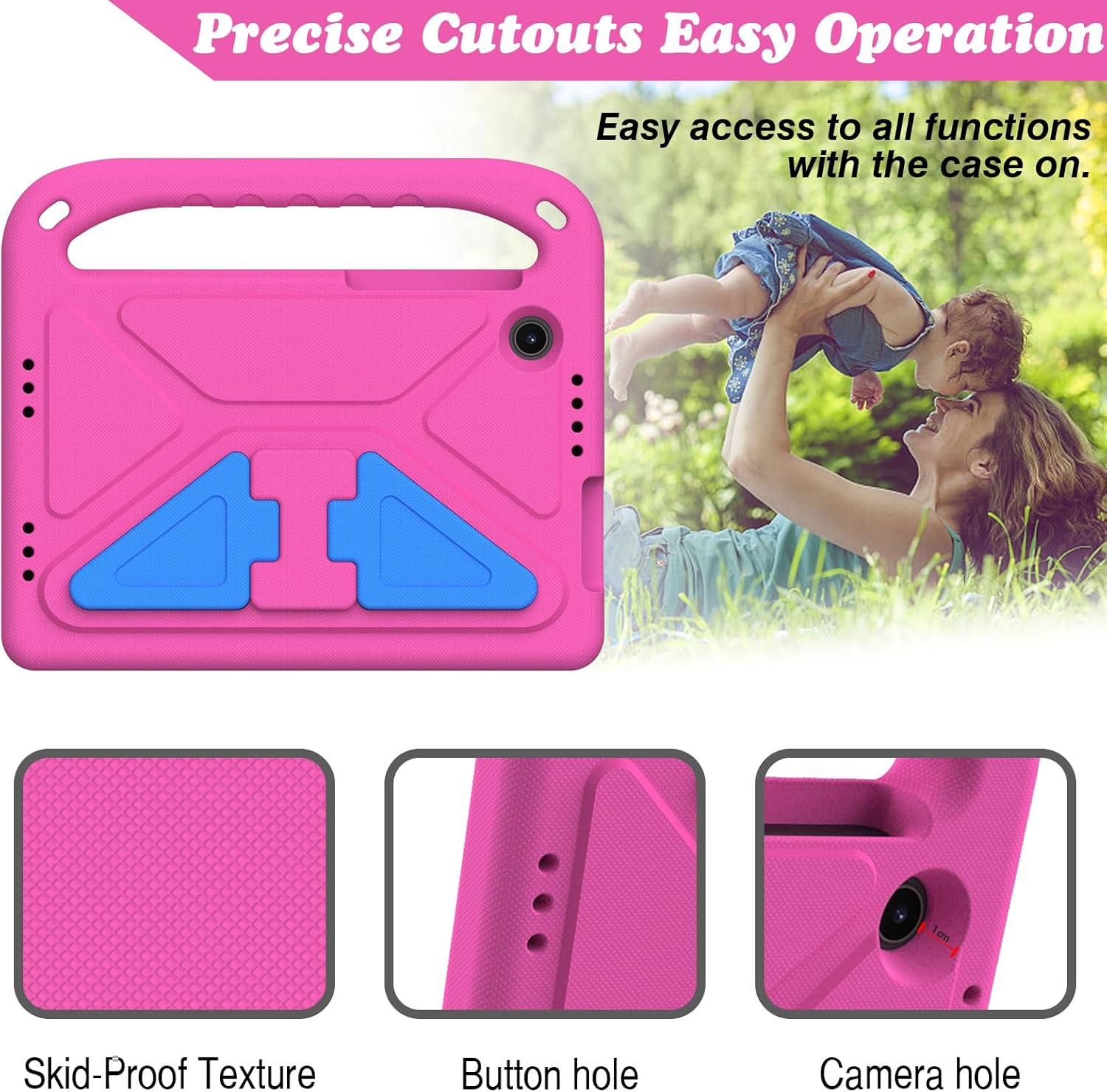 Funda para niños para tablet TCL Tab 8 LE 2023, ligera, a prueba de golpes, con asa para TCL Tab 8 LE (9137W)  TCL Tab 8 WiFi (9132X) (rosa)