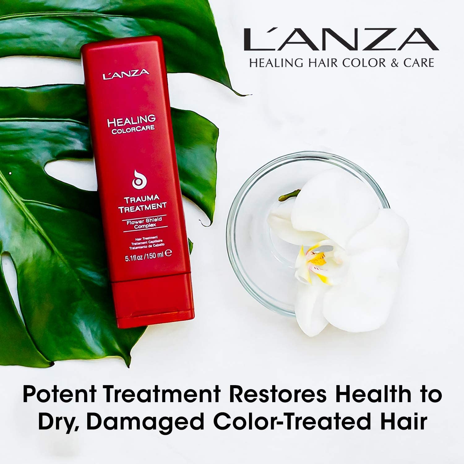 L'ANZA Healing ColorCare Trauma Treatment, Leave-in Bleach Damage Reconstructor, Refreshes, Repairs and Extends Color Longevity, With Triple UV and - Imagen 4