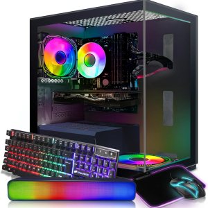 STGAubron PC de escritorio para juegos, Intel Core i7 3.4G hasta 3.9G, 16G RAM, 512G SSD, Radeon RX 580 16G GDDR5, 600M WiFi, BT 5.0, ventilador RGB STGAubron PC de escritorio para juegos, Intel Core i7 3.4G hasta 3.9G, 16G RAM, 512G SSD, Radeon RX 580 16G GDDR5, 600M WiFi, BT 5.0, ventilador RGB