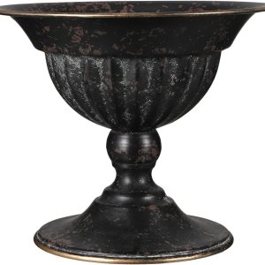 Yardwe Jarrón de urna de hierro fundido de hierro fundido, maceta vintage para urna, retro, rústica, clásica, jarrón, jarrón, jarrón primitivo, Yardwe Jarrón de urna de hierro fundido de hierro fundido, maceta vintage para urna, retro, rústica, clásica, jarrón, jarrón, jarrón primitivo,