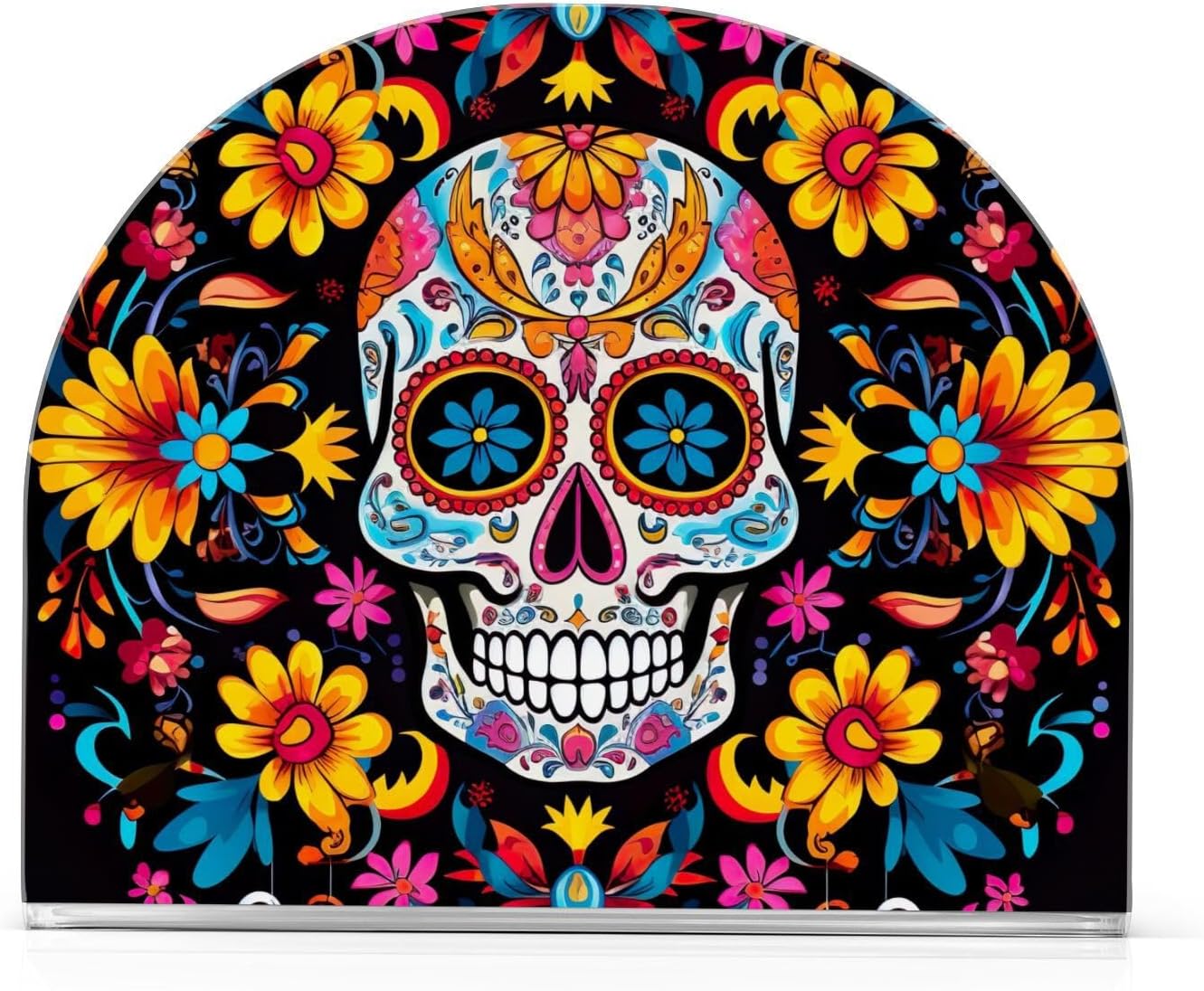 Servilletero de calavera de azúcar para mesa de Halloween, día muerto, dispensadores de servilletas de papel acrílico, servilleteros de cóctel para