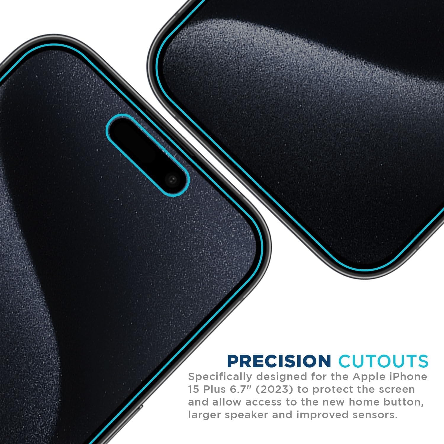 Tech Armor Protector de pantalla de privacidad para iPhone 15 Plus de 6.7 pulgadas, vidrio templado balístico, antiespía, compatible con fundas,