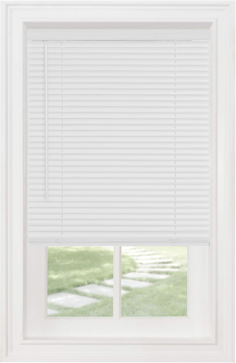 PowerSellerUSA Persianas sin cordones, privacidad y filtro de luz, listones de 1 pulgada de vinilo, tratamiento de ventana anti-UV, se adapta a