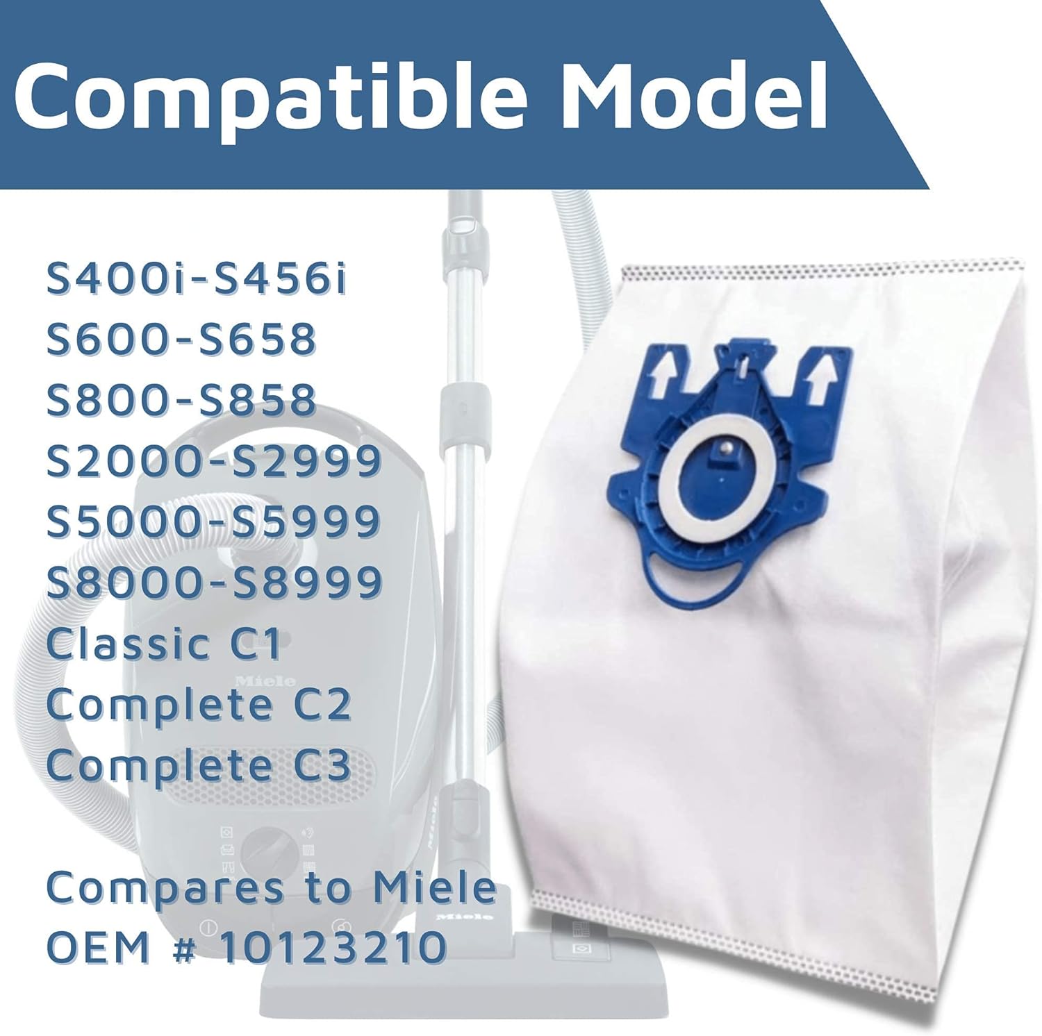 Paquete de 12 bolsas de aspiradora GN para Miele Classic C1, C1 completo, C2 completo, C3 S227 S240 S270 S400 S2 S5 S8, bolsas de repuesto para
