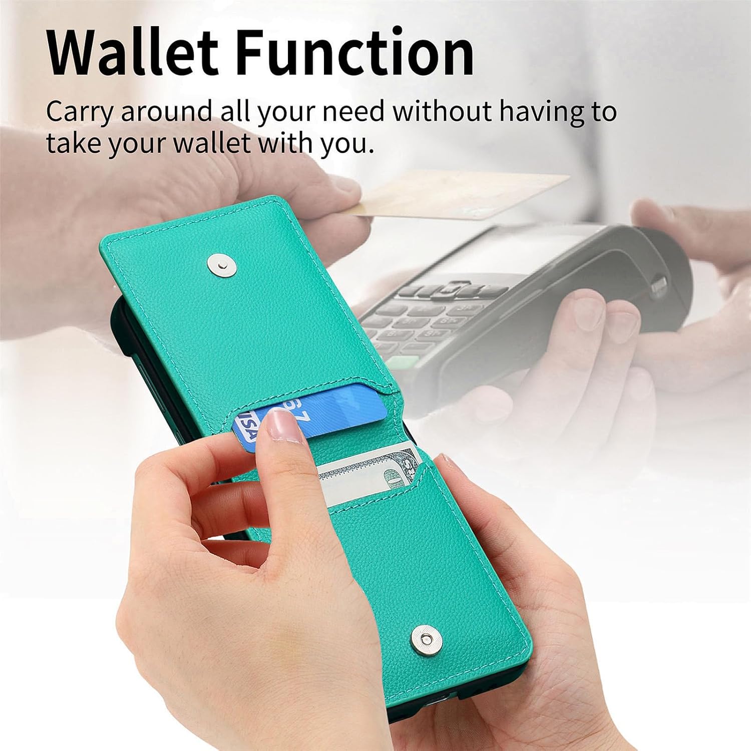 Asuwish Funda compatible con Motorola Razr Plus 2023 Razr+ y soporte para ranura para tarjeta de crédito, soporte de anillo delgado, accesorios de