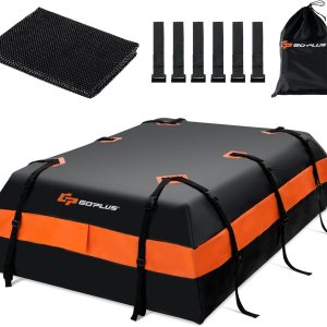 Goplus Portaequipajes para techo, 21 cúbicos, 100% impermeable, suave bolsa de techo para todos los vehículos consin estante, incluye alfombrilla Goplus Portaequipajes para techo, 21 cúbicos, 100% impermeable, suave bolsa de techo para todos los vehículos consin estante, incluye alfombrilla