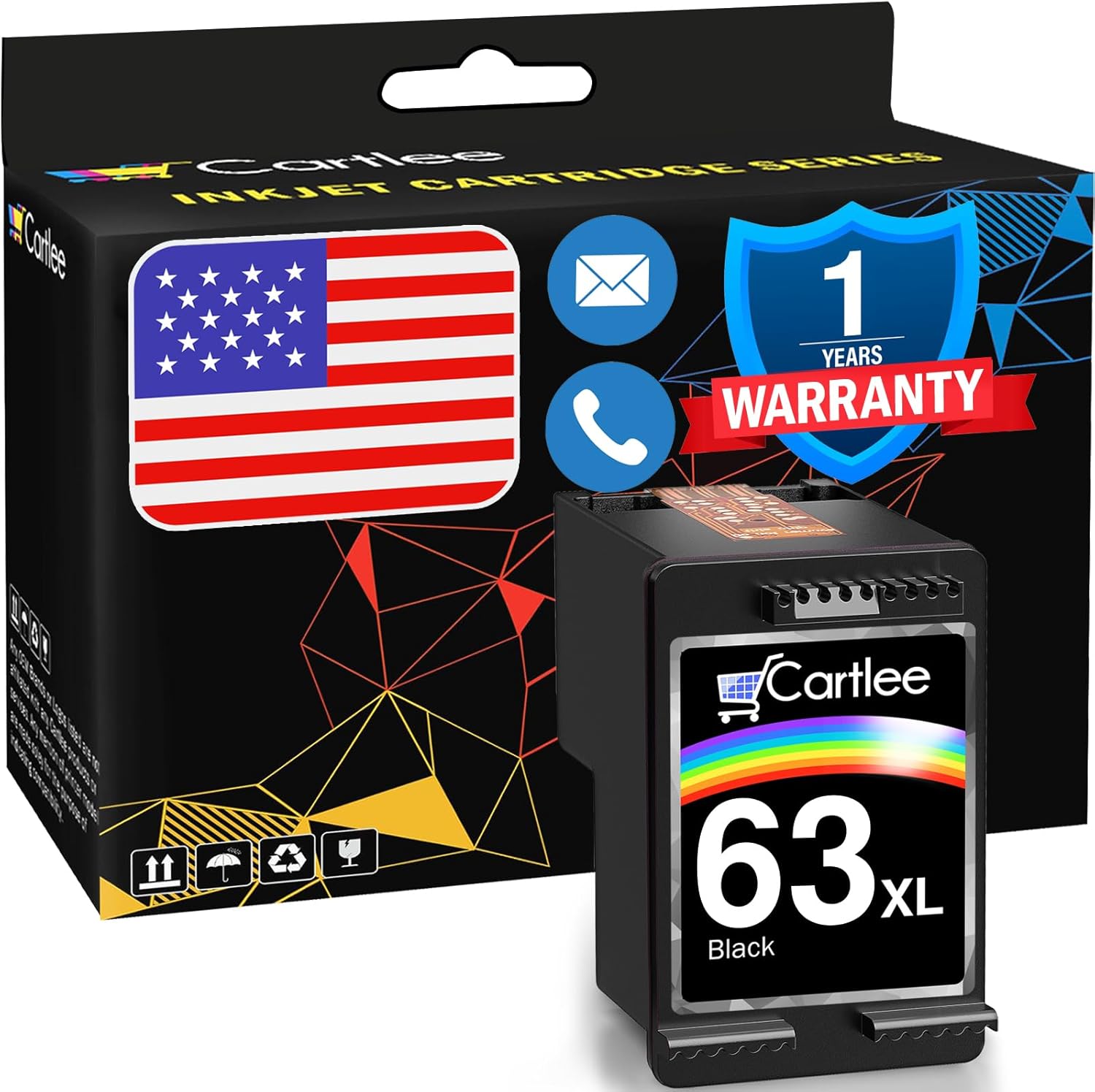 Cartlee Cartucho de tinta remanufacturado de repuesto para HP 63XL 63 XL para impresoras HP Officejet 3830 Envy 4520 Officejet 4650 5258 5255 5200