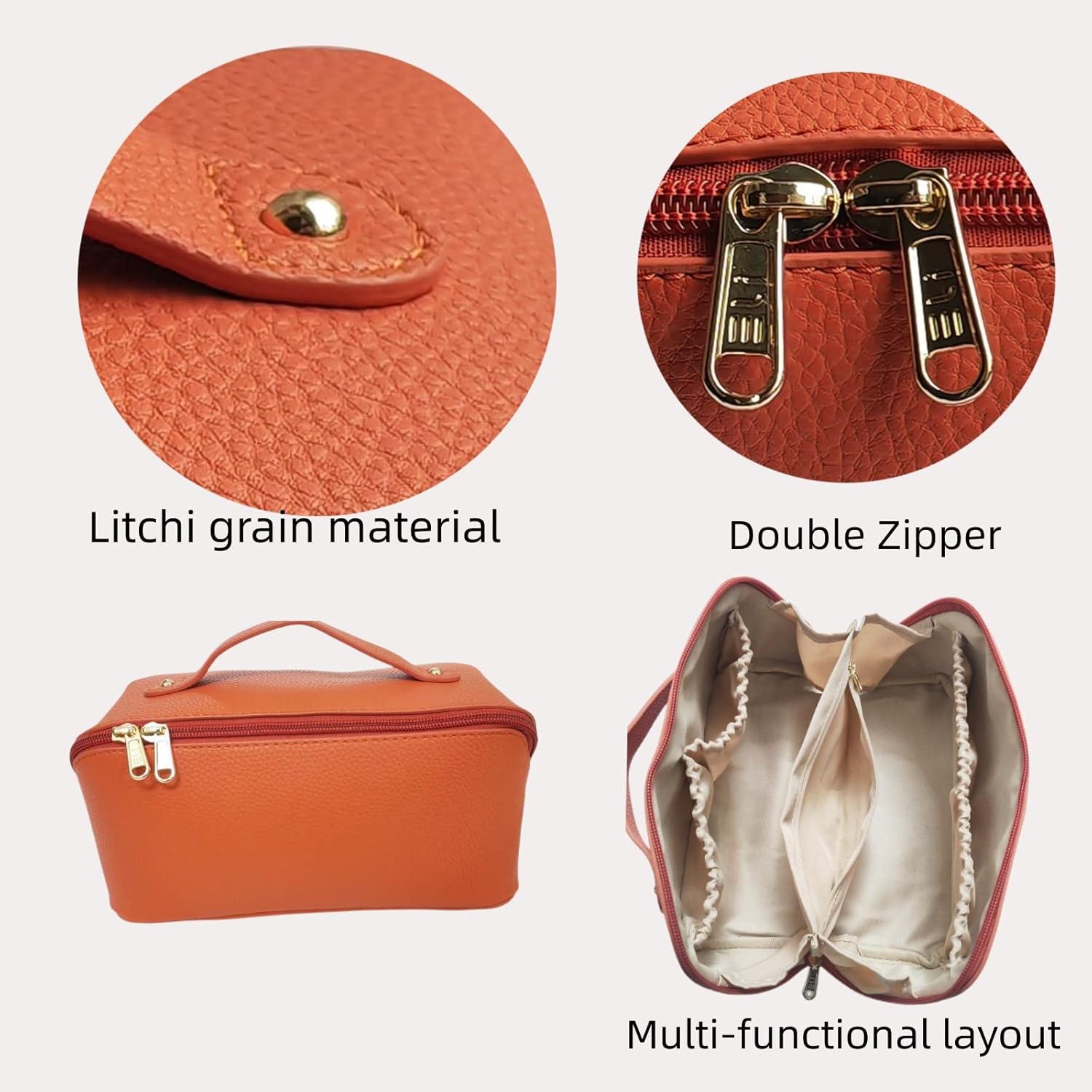 Bolsa de maquillaje de viaje, anaranjado (M-Orange), Moda