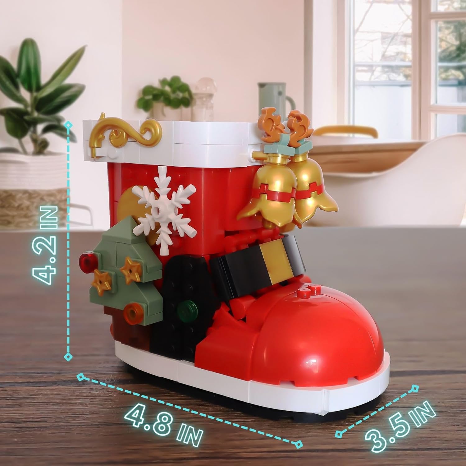 Juego de construcción de botas de nieve de Navidad, compatible con ladrillos de construcción de Navidad Lego, lindo juego de bloques de regalo de