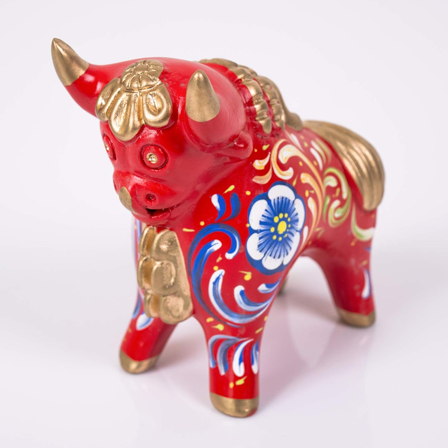 Peruvian Red Ceramic Pucara Bull 4.7″ Tall, Folk art ceramic, Bull of Pucara Figurine, Peruvian Sculpture Bull, pottery sculpture from Peru