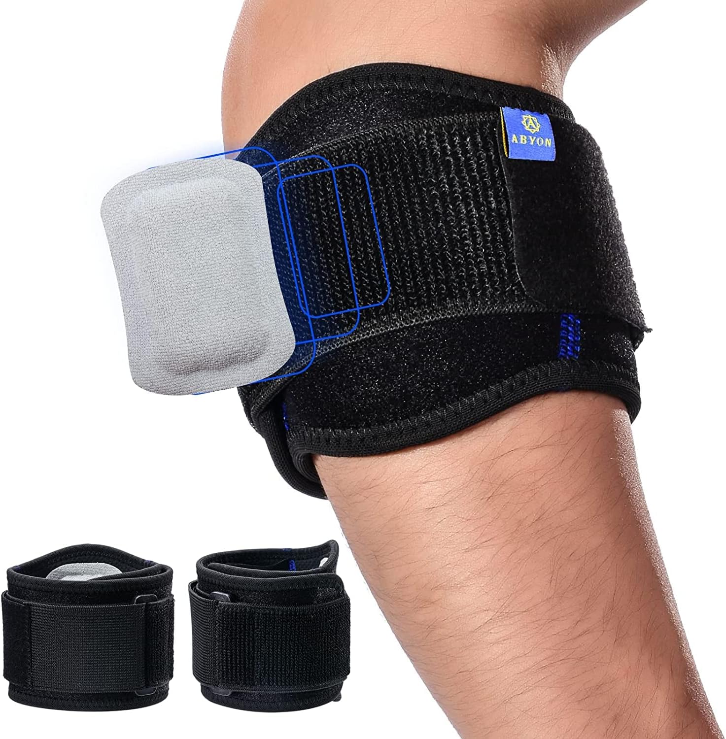 ABYON Paquete de 2 coderas para tendinitis y codo de tenista, coderas de tenis para hombres y mujeres, correa de alivio del dolor en el antebrazo,