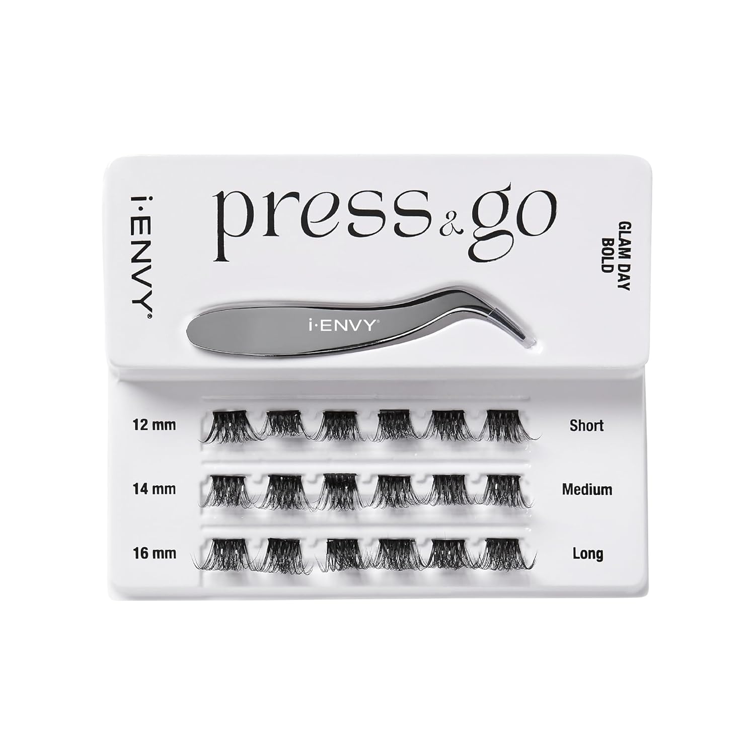 i-ENVY Press&Go – Kit de pestañas autoadhesivas y aplicador, racimos de pestañas postizas reutilizables, no necesita pegamento, pestañas a presión