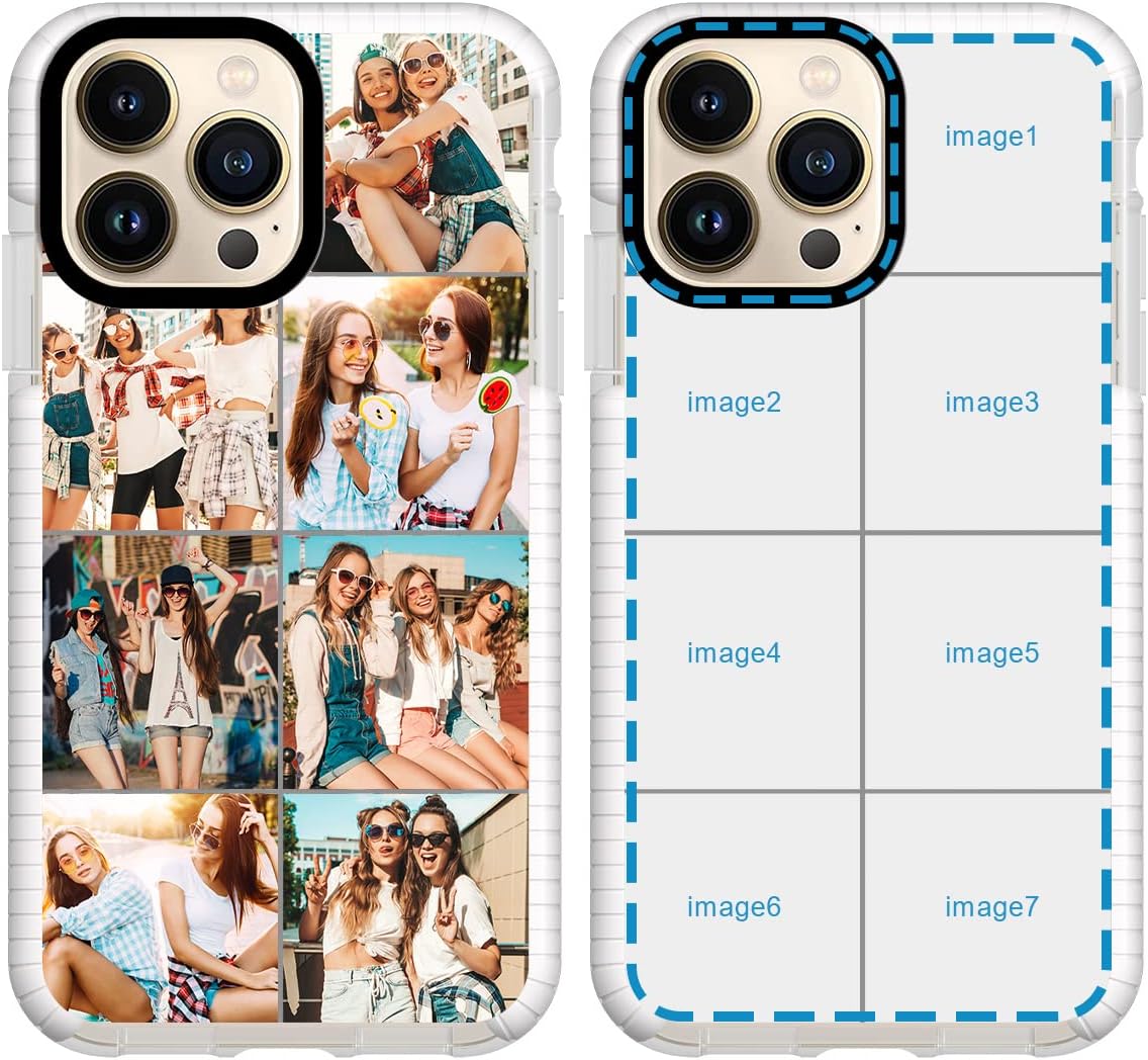 Funda personalizada para iPhone 15 Pro, diseño personalizado de collage de múltiples imágenes, resistente a los impactos, funda protectora de TPU