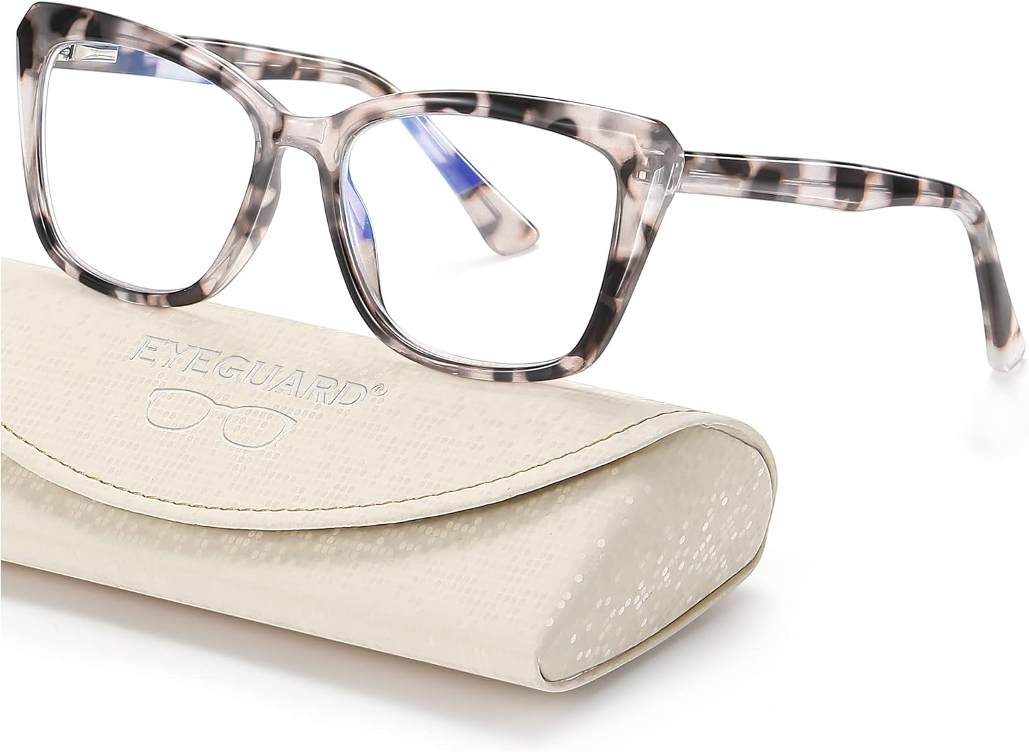 EYEGUARD Lentes de lectura con luz azul para mujer, TR90, lentes de computadora con diseño de ojo de gato, a la moda, con bisagra de resorte