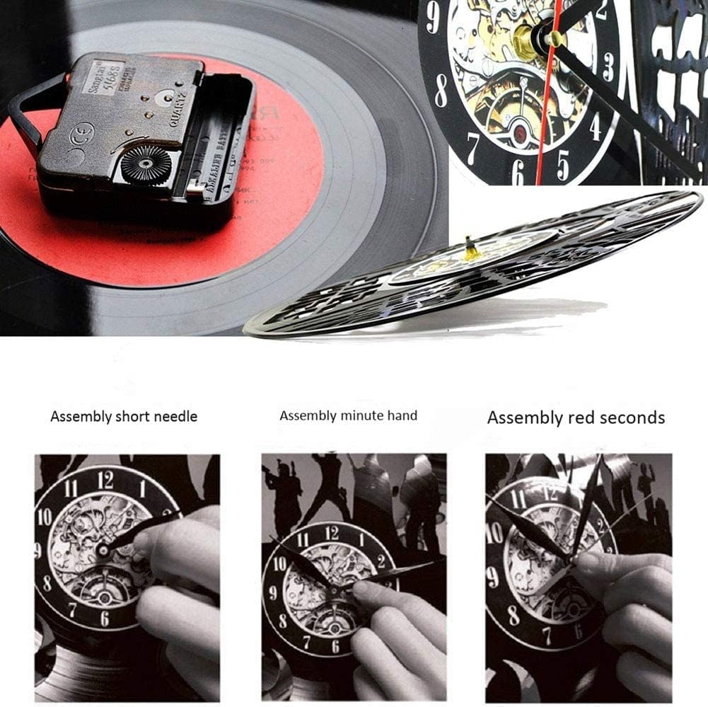 Reloj de pared con diseño de disco de vinilo para niños, bonito LED colgante con 7 colores, decoración de lámpara de noche, Navidad, cumpleaños,