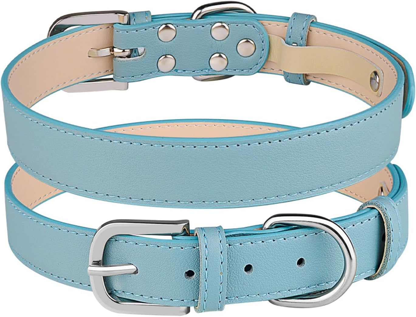 WimuPath Collar de cuero para perro pequeño, mediano y grande, ajustable, impermeable, con hebilla de aleación, resistente para cachorros y gatitos