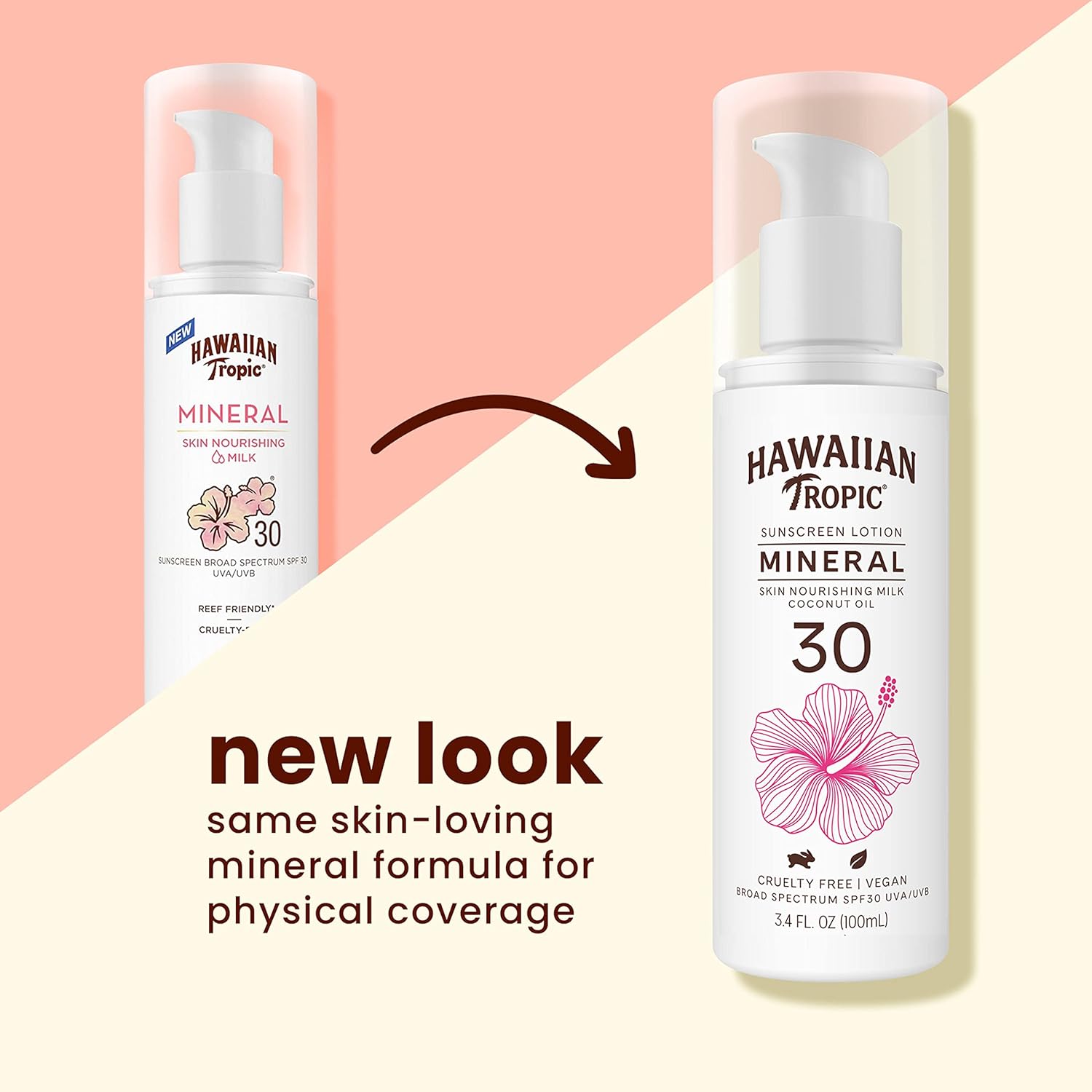 Hawaiian Tropic Mineral Skin Nutritiva Leche Solar SPF 30, 3.4oz  Leche solar, protector solar de óxido de zinc, protector solar mineral, protector