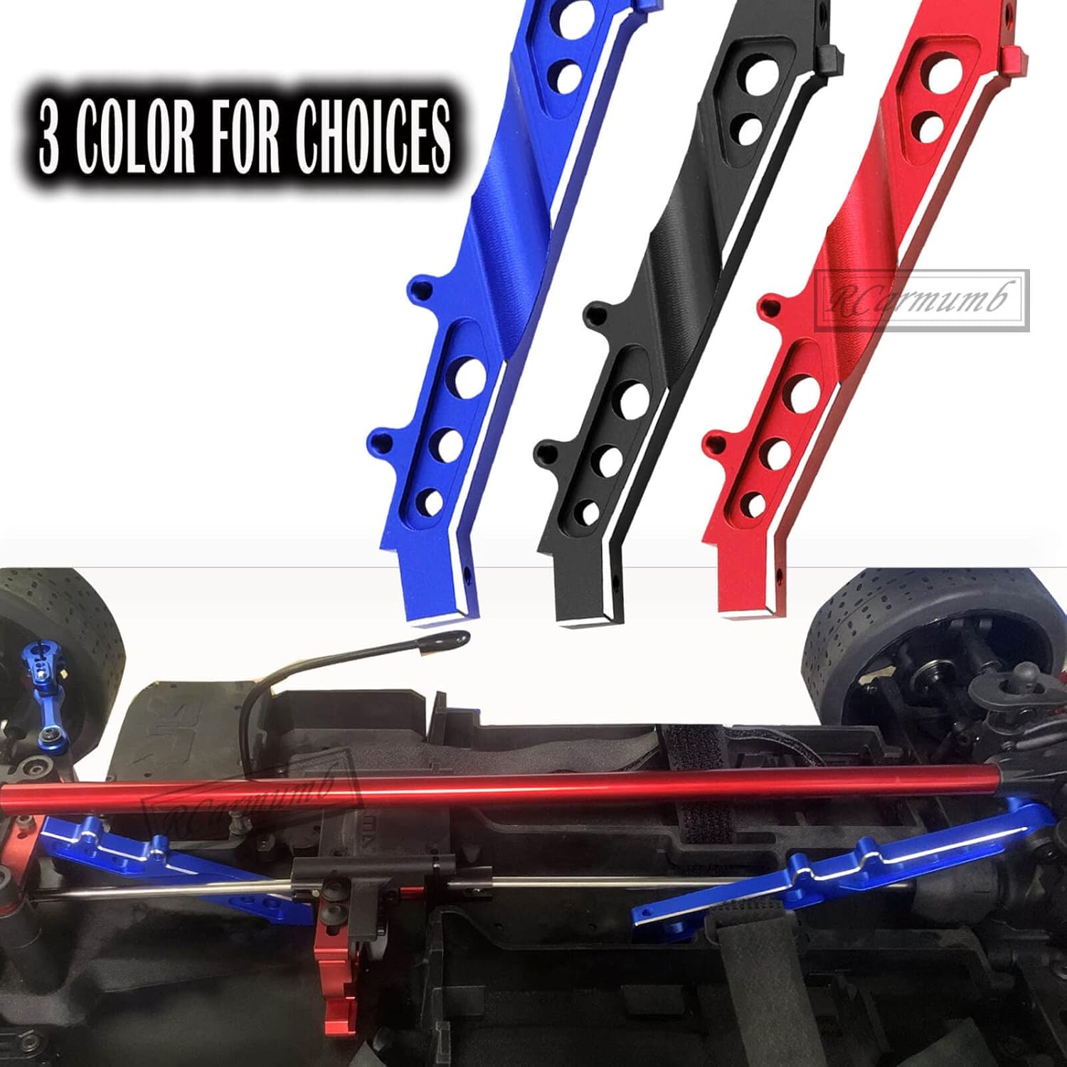 Soporte de chasis delantero trasero de aleación para ARRMA 17 Felony 6S BLX, Infraction 6S BLX, rodillo ilimitado, juego de soporte de chasis