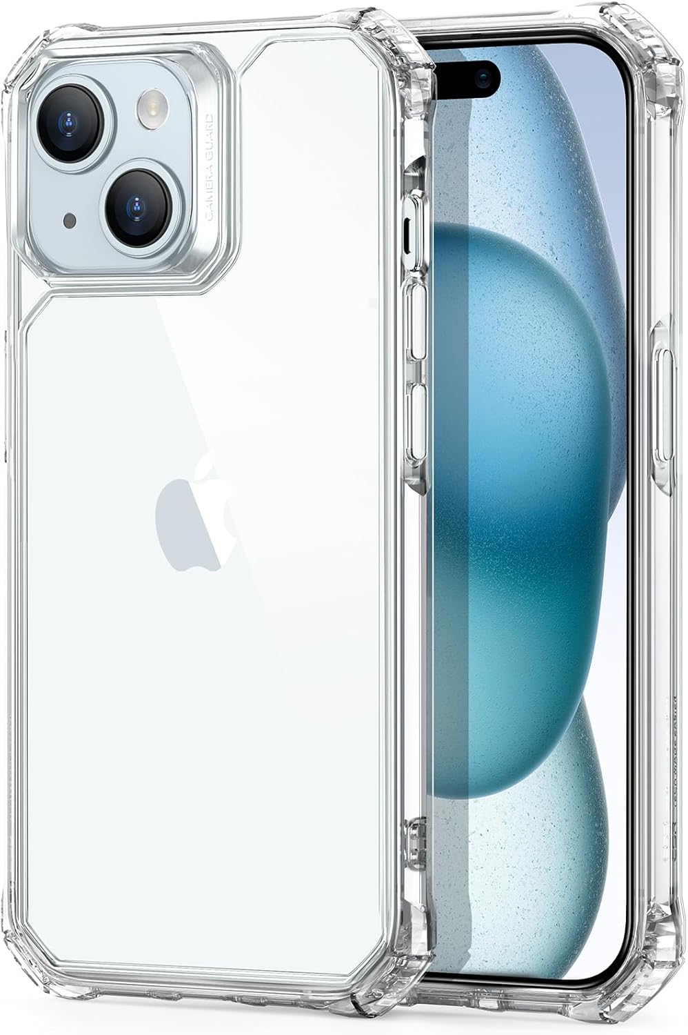 ESR Funda compatible con iPhone 15, protección de grado militar, esquinas de protección de aire a prueba de golpes, parte trasera de acrílico