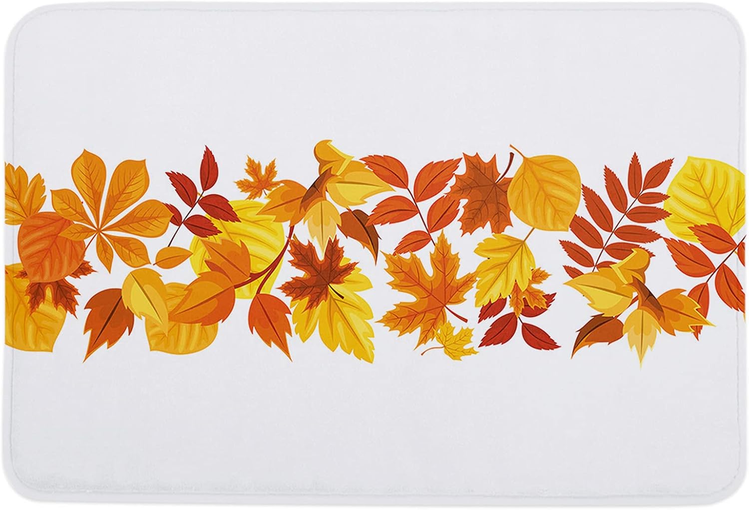 Thanksgiving Sponge Beth Mat, Indoor Bathroom Mat Absorb Water, Non Slip Washable Mud Dirt per Mats Rugs for Entrance, Autumn Orange Maple Leaves