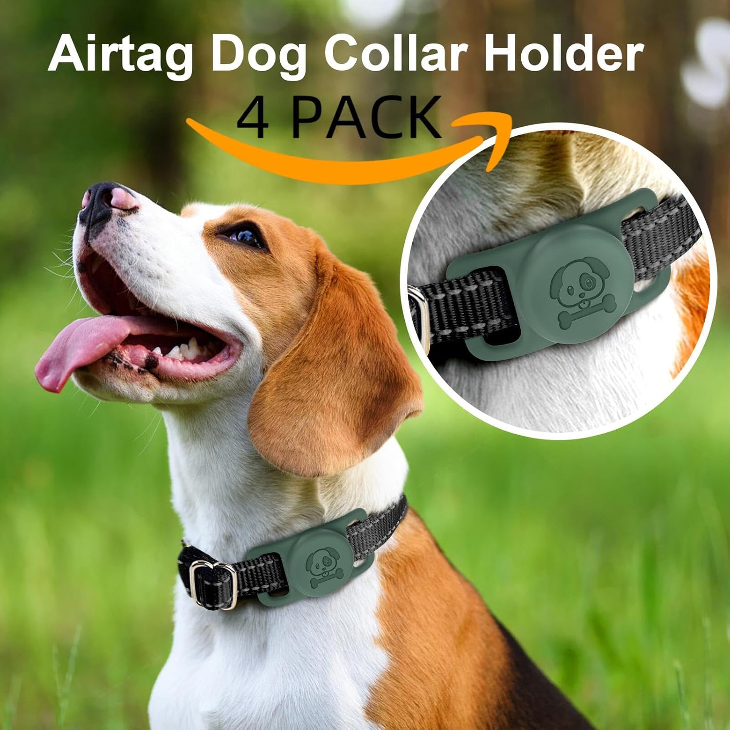 Paquete de 4 soportes para collar de perro AirTag, seguro y cómodo, collar de gato Airtag, soporte para mascotas Airtag para Apple Airtag