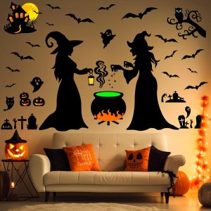 Halloween Wall Decals, Large Size Bat Wall Decal Home Horror Wall Decal, Wall Sticker Pumpkin Spooky Decorations Party Supplies Ancient Castle Halloween Wall Decals, Large Size Bat Wall Decal Home Horror Wall Decal, Wall Sticker Pumpkin Spooky Decorations Party Supplies Ancient Castle
