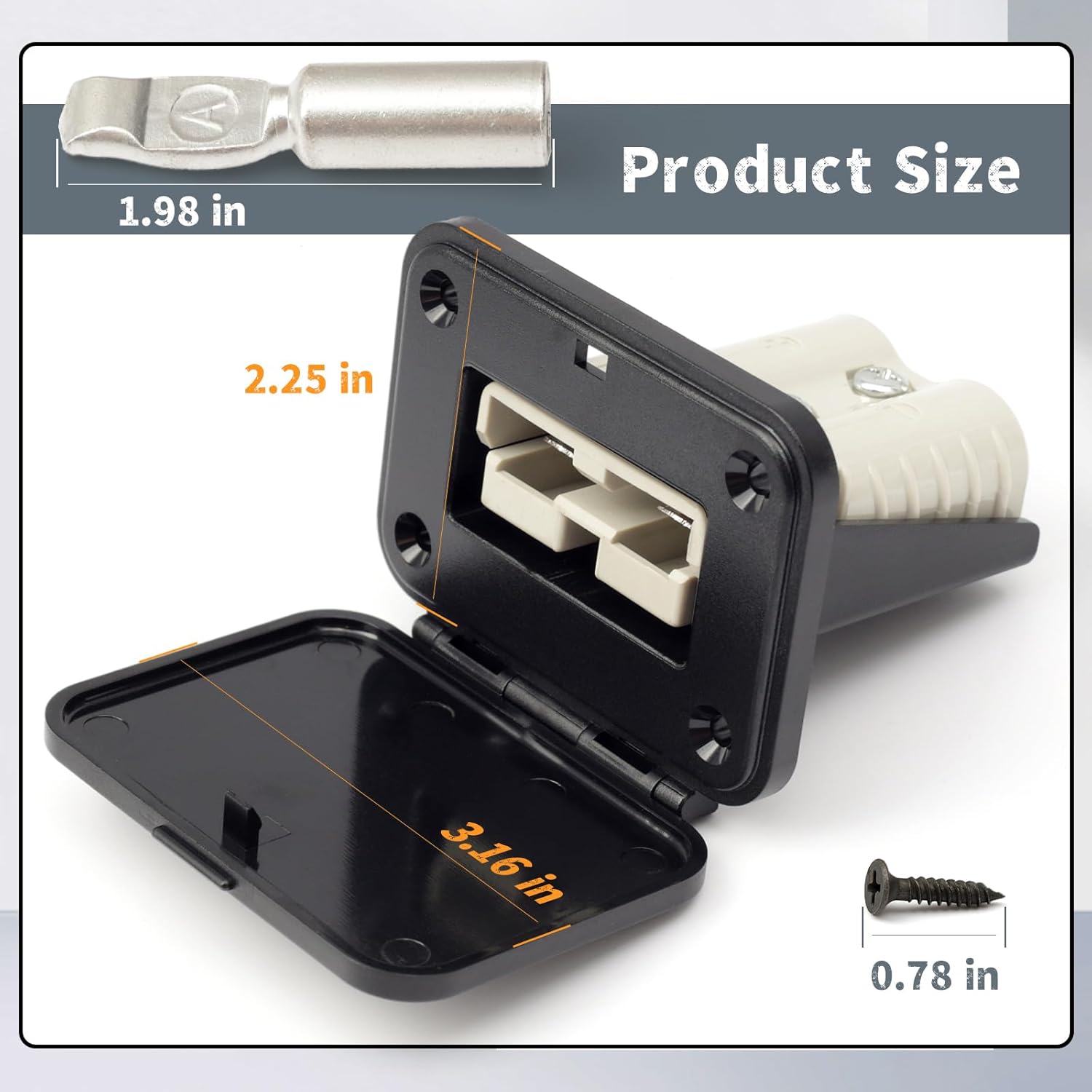Erchon Panel de montaje de enchufe de 120 A con cubierta antipolvo compatible con conectores Anderson SB120 placa empotrada de montaje empotrado, 2
