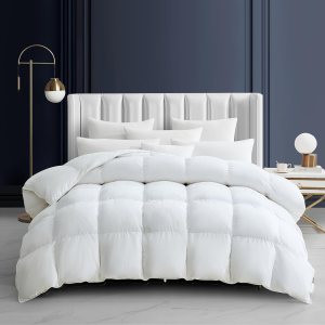 Maple&Stone Edredón de plumas tamaño King para todas las estaciones, relleno de edredón de plumón blanco, ultra suave, funda de 100% algodón, Maple&Stone Edredón de plumas tamaño King para todas las estaciones, relleno de edredón de plumón blanco, ultra suave, funda de 100% algodón,