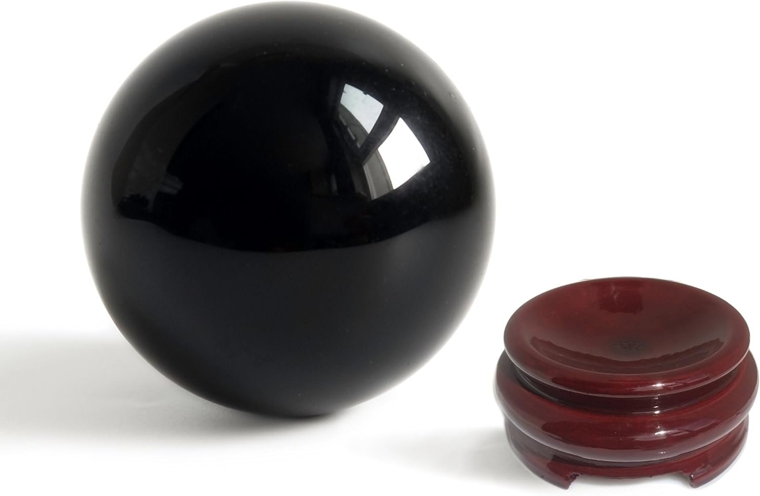 Mina Heal Bola de cristal de obsidiana de 4.3 pulgadas para pelota Fengshui, meditación de rascado, curación de cristal, esfera de adivinación,