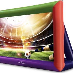 Pantalla de proyector inflable de 14 pies para ver películas de TV en exteriores e interiores, soplador, amarre, estacas, bolsas de arena y bolsa de Pantalla de proyector inflable de 14 pies para ver películas de TV en exteriores e interiores, soplador, amarre, estacas, bolsas de arena y bolsa de