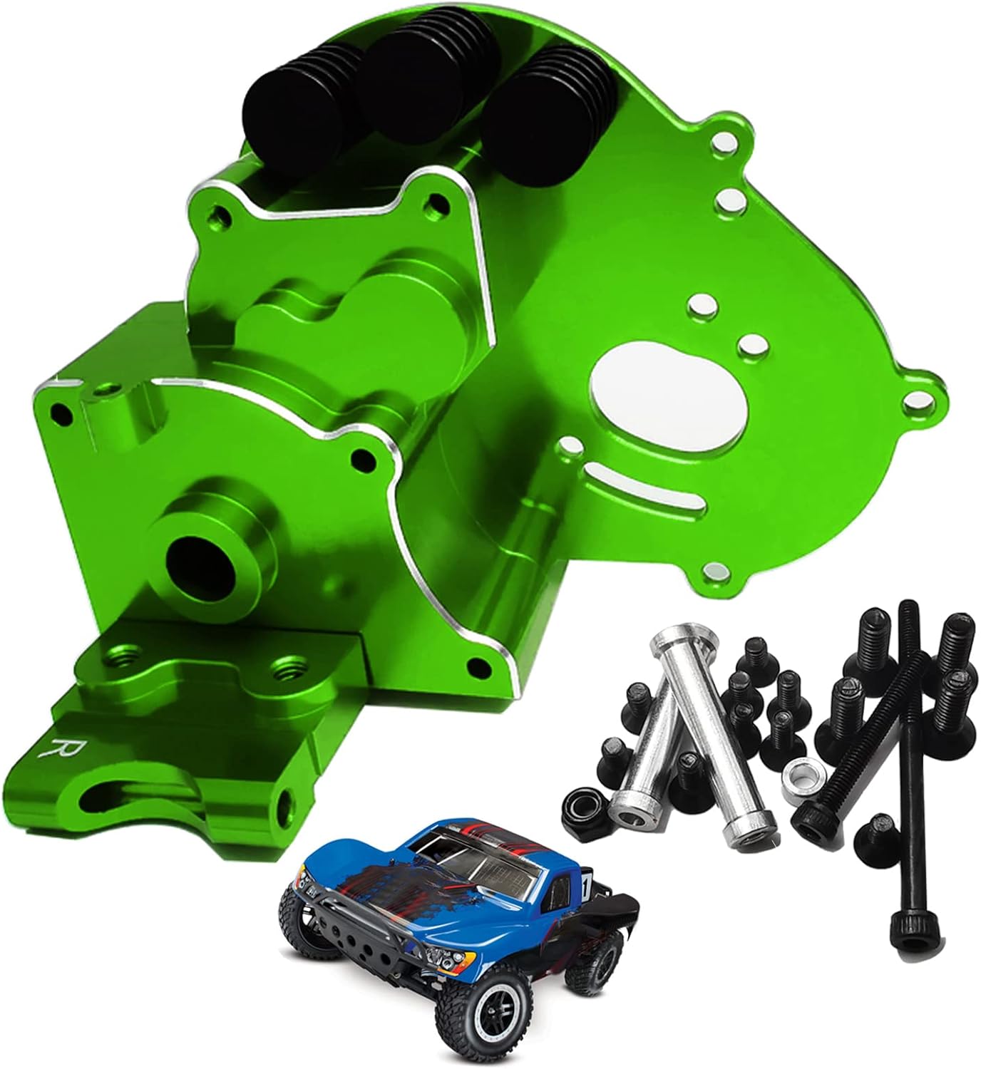 Caja de cambioscaja de transmisión de aluminio XZSNLYZ con piezas de actualización de placa de motor para 110 Traxxas 2WD SlashVXL, RustlerVXL,