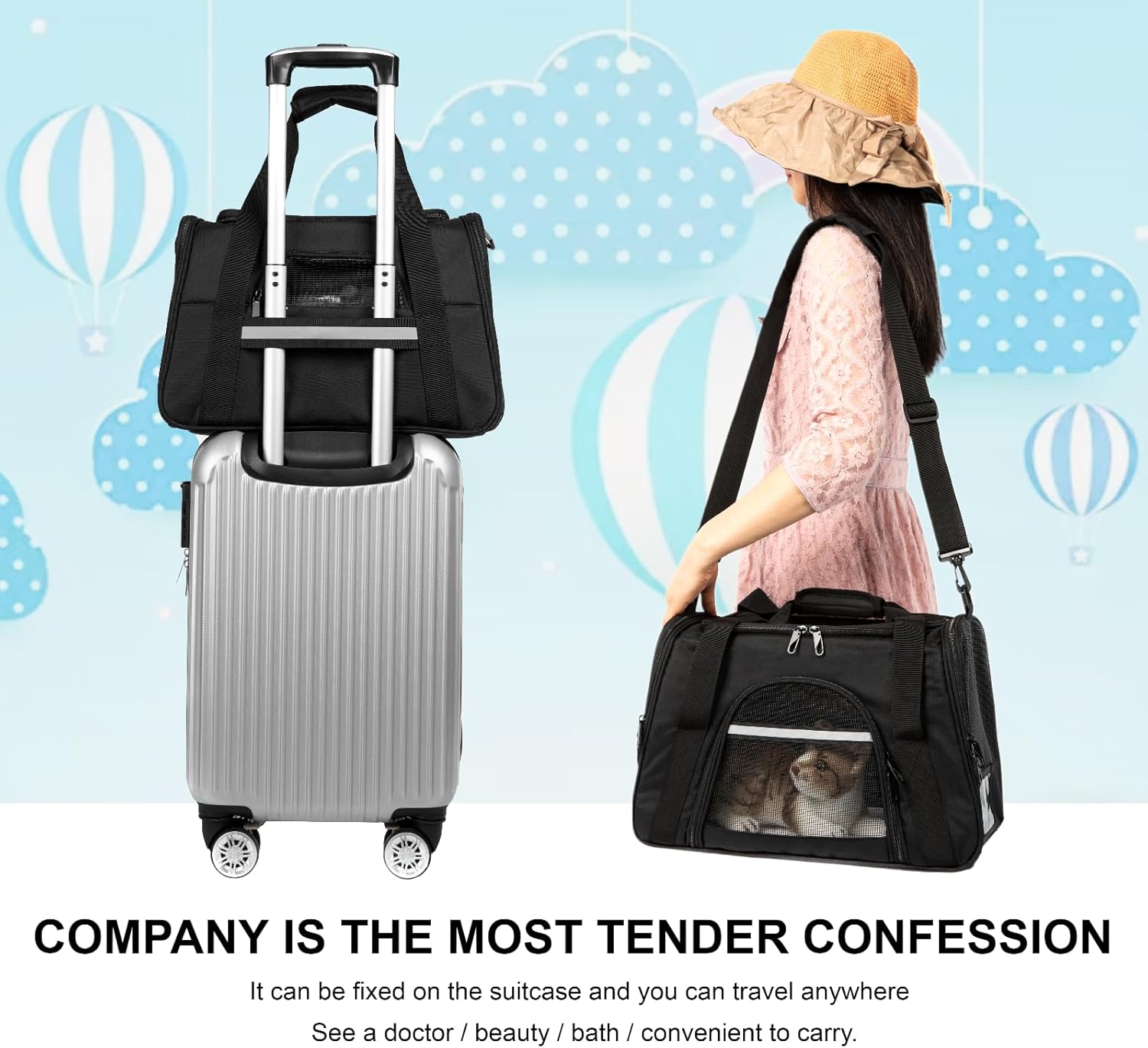 Transportador para perros medianos, bolsa de transporte para perros pequeños, transportador de gatos para gatos medianos, transportador de mascotas
