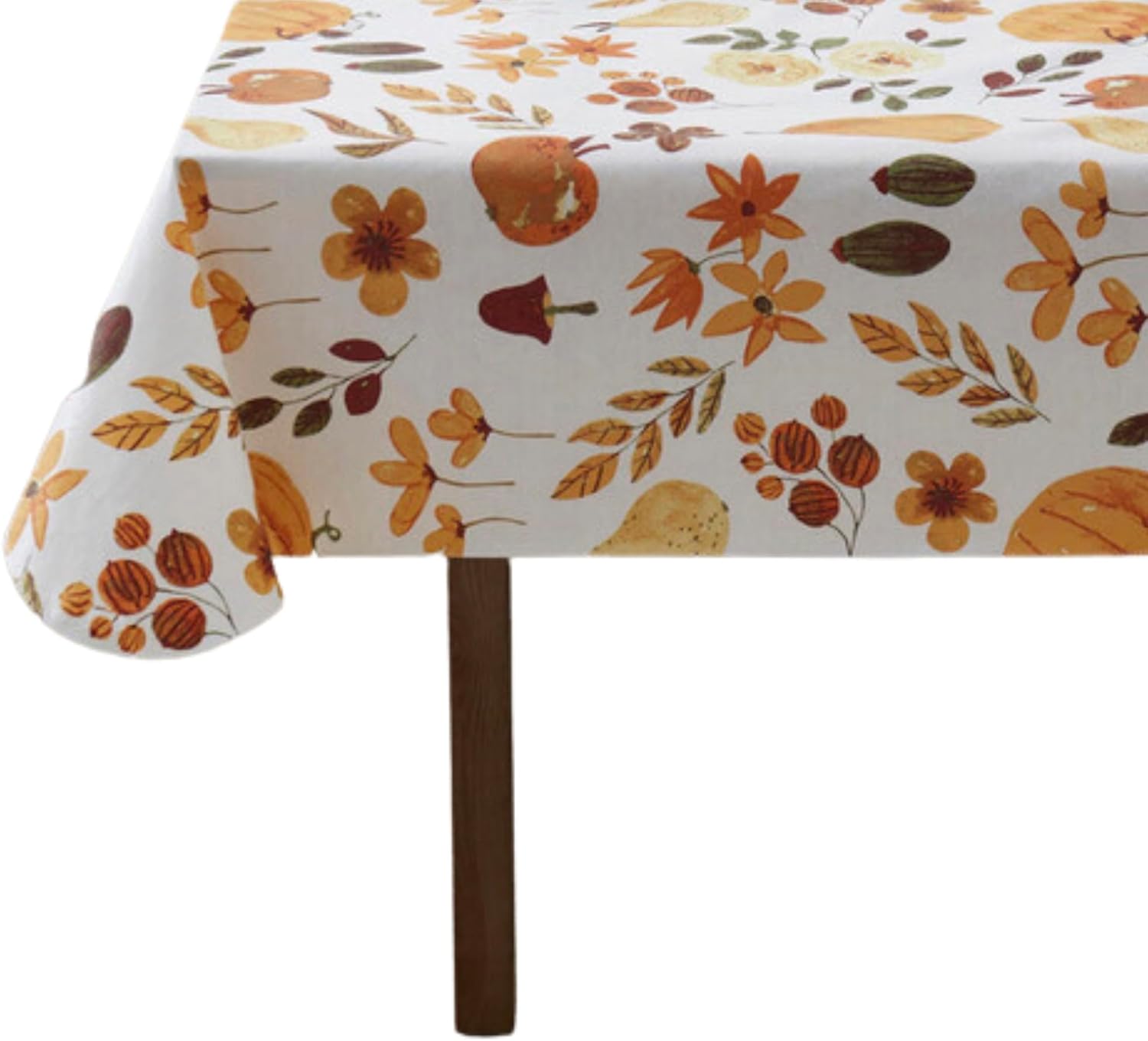 Serafina Home Mantel de vinilo con parte trasera de franela de otoño y Acción de Gracias, mantel de vinilo rústico con reverso de franela