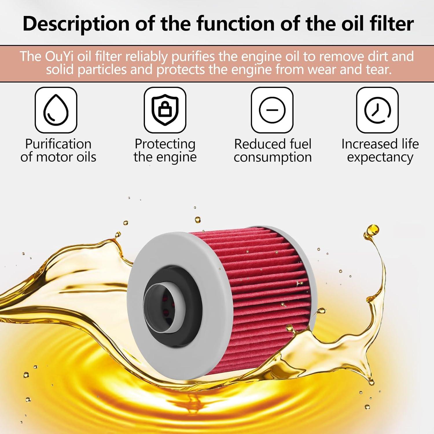 OuYi Filtro de aceite de motocicleta para Yamaha XV125S XV250S XV500 XV535 XV700 XV750 XV920 XV1000 XV1100 Virago XVS125 XVS250 XVS650 V-star